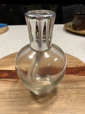 Maison Berger Paris Round Glass catalytic Fragrance Lamp with Silver Metal Top